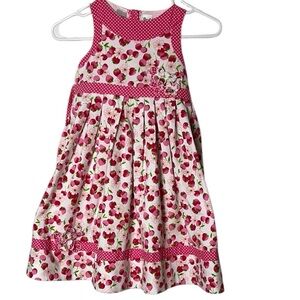 Sarah Louise kids formal dress,floral cherries,pageant,photo 
 sz 6? PTP 11.5